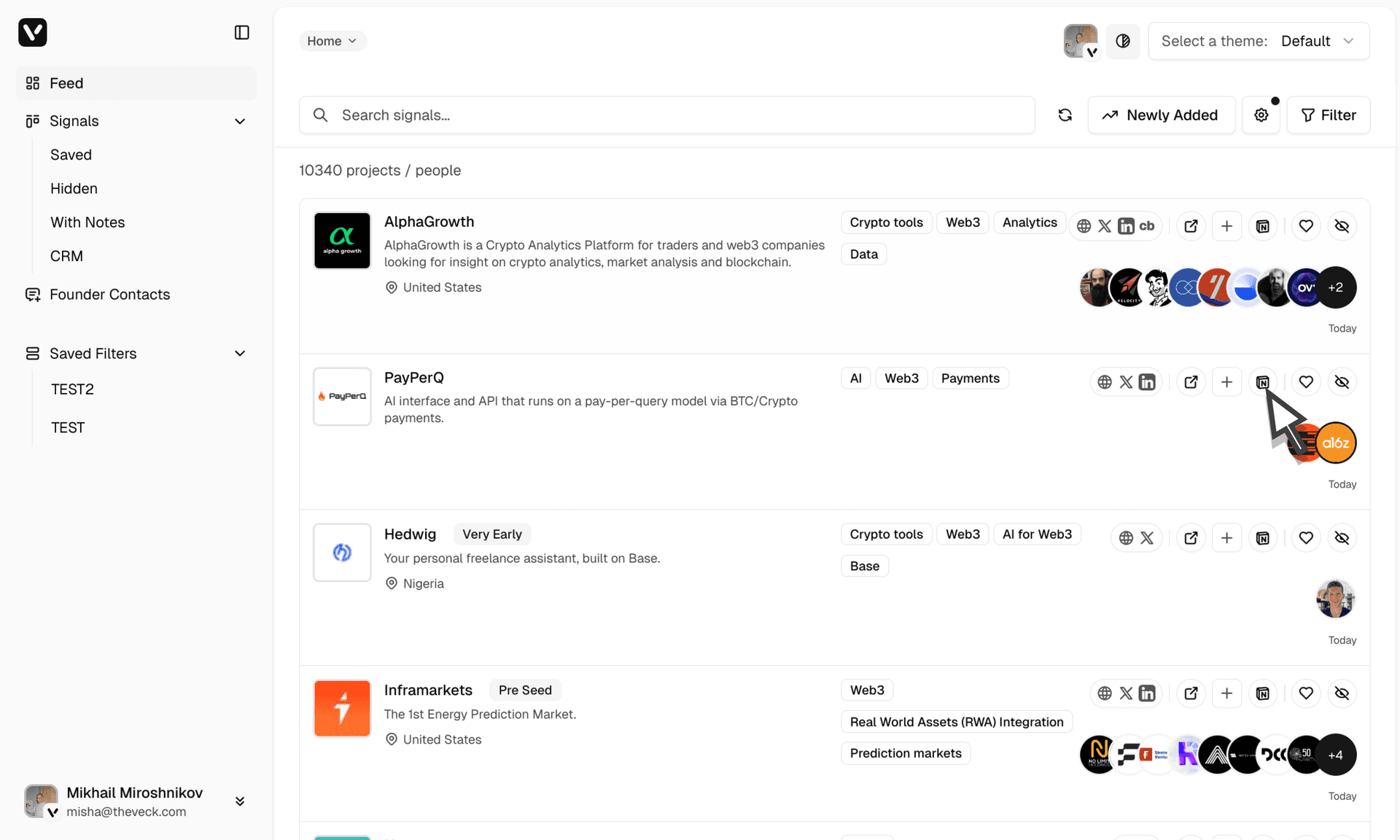 Sending projects to Notion — light theme
